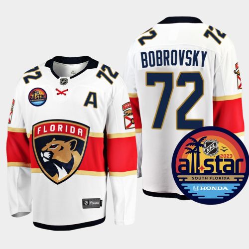 Sergei Bobrovsky 72 Florida Panthers 2023 All-Star Game Jersey White Equipment