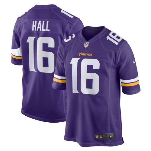 Jaren Hall 16 Minnesota Vikings Game Men Jersey - Purple