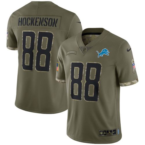 T.J. Hockenson Detroit Lions 2022 Salute To Service Limited Jersey - Olive