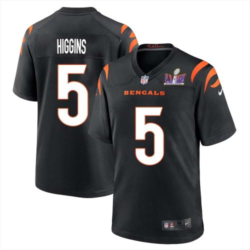 Tee Higgins 5 Cincinnati Bengals Super Bowl LVIII Men Home Limited Jersey - Black