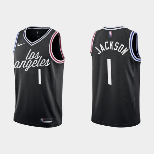 Los Angeles Clippers 1 Reggie Jackson 2022-23 City Edition Black Men Jersey