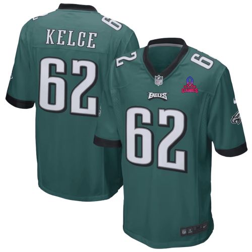 Jason Kelce 62 Philadelphia Eagles 2024 Pro Bowl Patch Game Men Jersey - Midnight Green