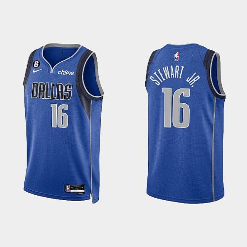 Dallas Mavericks 16 D.J. Stewart Jr. 2022-23 Icon Edition White Men Jersey