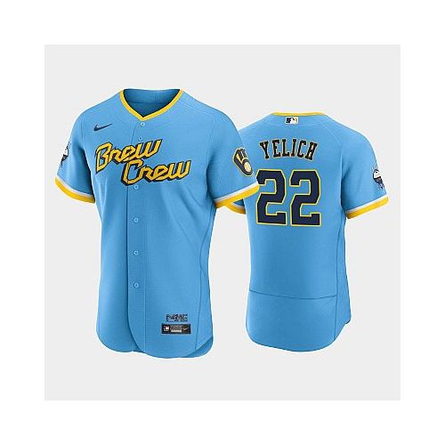 Christian Yelich 22 2022-23 City Connect Milwaukee Brewers Jersey - Powder Blue