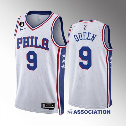 Trevelin Queen 9 Philadelphia 76ers White Jersey 2022-23 Association Edition Swingman