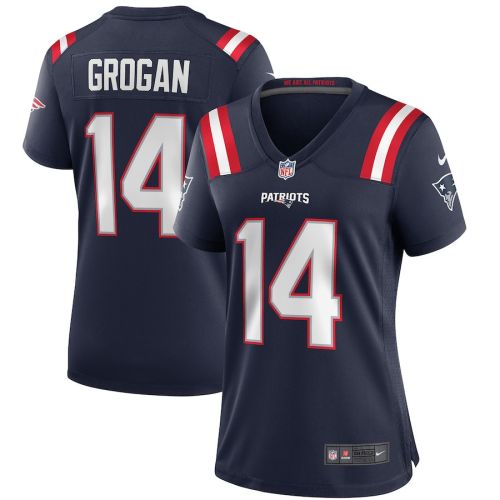 Steve Grogan 14 New England Patriots Women Game Retired Jersey - Navy