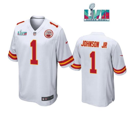 Lonnie Johnson Jr. 1 Kansas City Chiefs Super Bowl LVII White Men Game Jersey