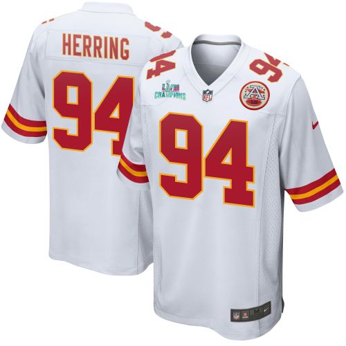 Malik Herring 94 Kansas City Chiefs Super Bowl LVII Champions Men Game Jersey - White