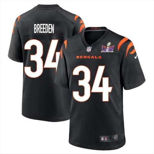 Louis Breeden 34 Cincinnati Bengals Super Bowl LVIII Men Home Limited Jersey - Black