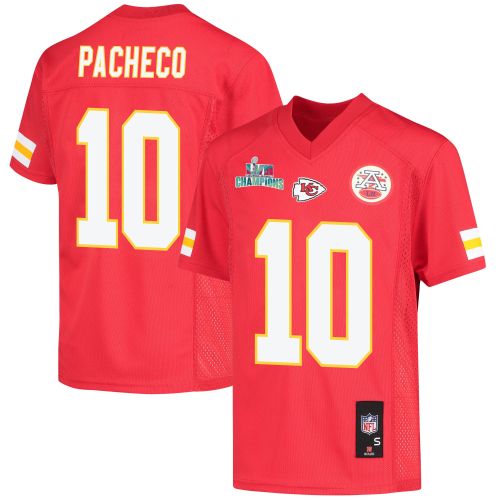 Isiah Pacheco 10 Kansas City Chiefs Super Bowl LVII Champions Youth Game Jersey - Red