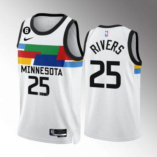 Austin Rivers 25 Minnesota Timberwolves City Edition White Men Jersey 2022-23 Swingman