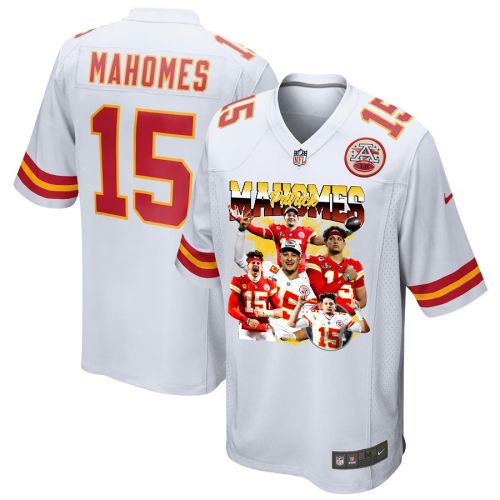 Patrick Mahomes 15 Kansas City Chiefs Arm of Gold Game Jersey - Men, White