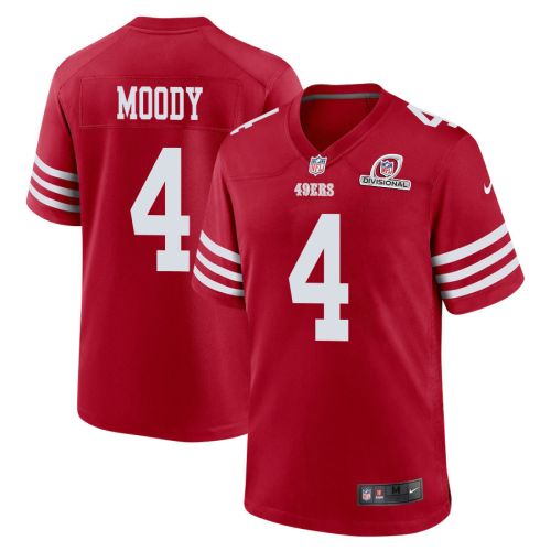 Jake Moody 4 San Francisco 49ers 2024 Divisional Patch Game Men Jersey - Scarlet