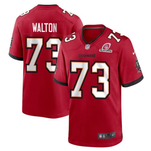 Brandon Walton 73 Tampa Bay Buccaneers 2023 Playoffs Patch Game Men Jersey - Red