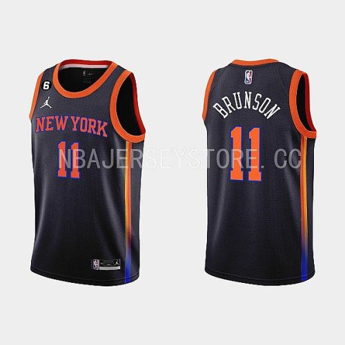 New York Knicks 11 Jalen Brunson 2022-23 Statement Edition Black Men Jersey