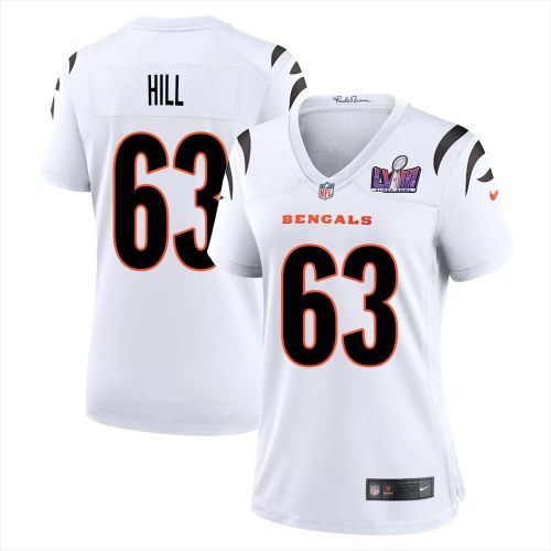 Trey Hill 63 Cincinnati Bengals Super Bowl LVIII Women Away Limited Jersey - White