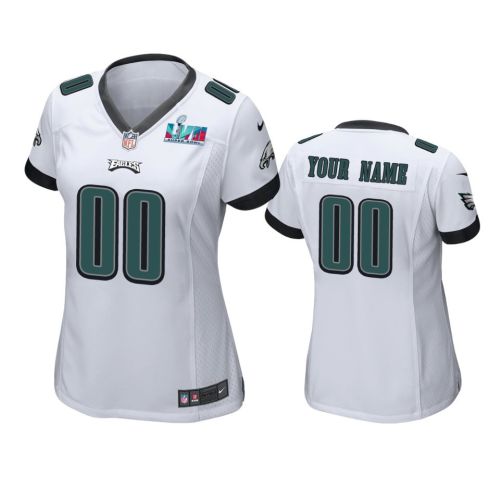 Philadelphia Eagles Custom 00 Super Bowl LVII White Game Jersey - Women