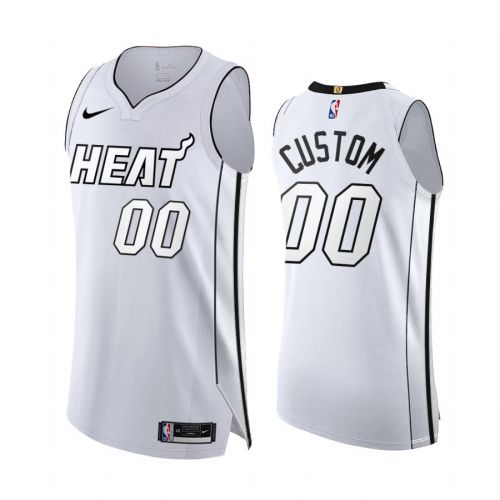 Custom White Hot 00 Miami Heat 2022 Playoffs Jersey