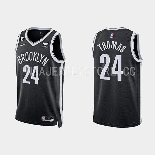 Brooklyn Nets 24 Cameron Thomas 2022-23 Icon Edition Black Men Jersey