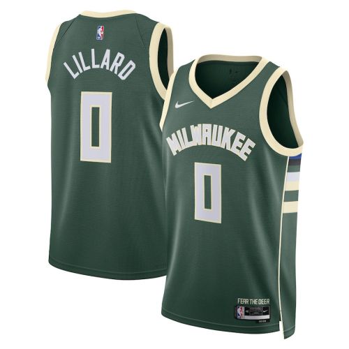 Damian Lillard 0 Milwaukee Bucks Unisex Swingman Jersey - Icon Edition - Hunter Green