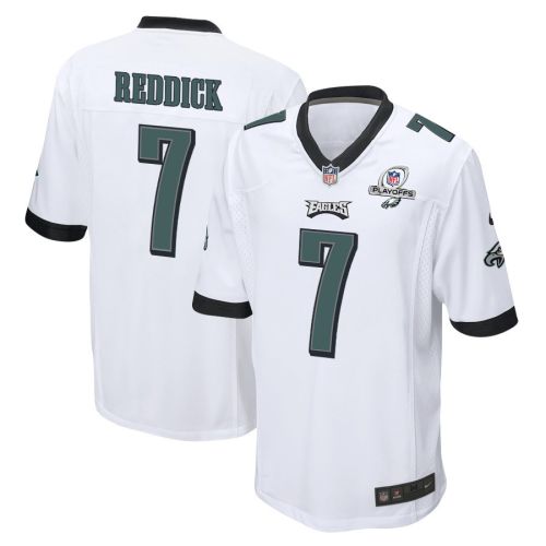 Haason Reddick 7 Philadelphia Eagles 2023 Playoffs Patch Game Men Jersey - White