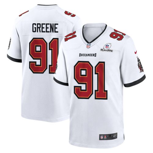 Mike Greene 91 Tampa Bay Buccaneers 2023 Playoffs Patch Game Men Jersey - White