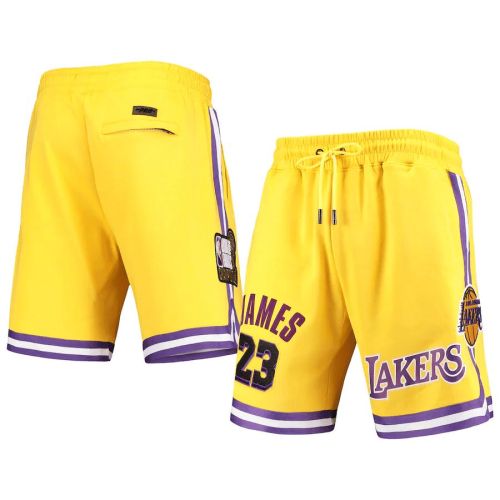 LeBron James 23 Gold Los Angeles Lakers Team Player Shorts - Men