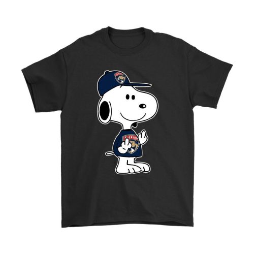 Florida Panthers Snoopy Double Middle Fingers Fck You T-Shirt - Black