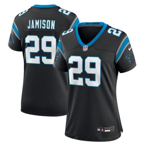 D'Shawn Jamison 29 Carolina Panthers Women Team Game Jersey - Black