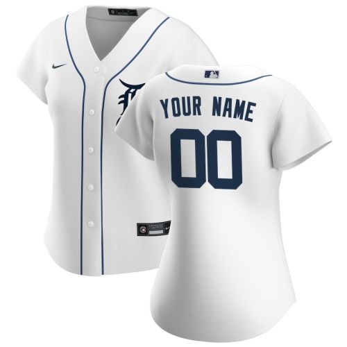 Detroit Tigers Women's Home Custom Jersey - White