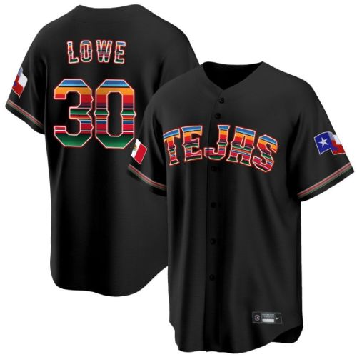 Nathaniel Lowe 30 Texas Rangers Mexican Collection Baseball Men Jersey - Black