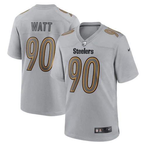 T.J. Watt 90 Pittsburgh Steelers Atmosphere Fashion Game Jersey - Gray