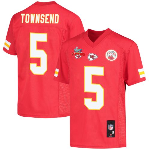 Tommy Townsend 5 Kansas City Chiefs Super Bowl LVII Champions 3 Stars Youth Game Jersey - Red