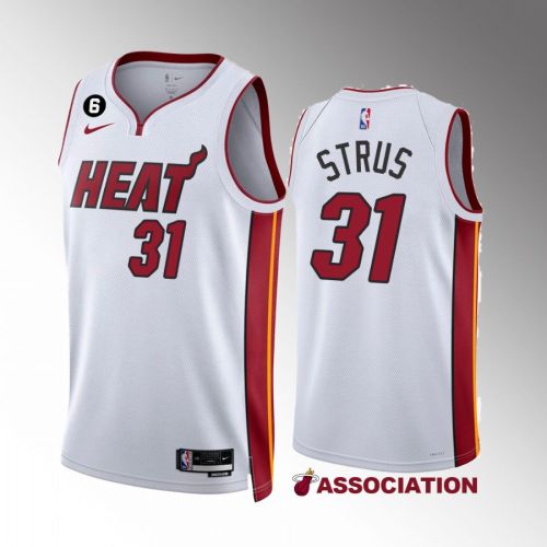 Max Strus 31 Miami Heat White Association Edition 2022-23 Jersey NO.6 Patch