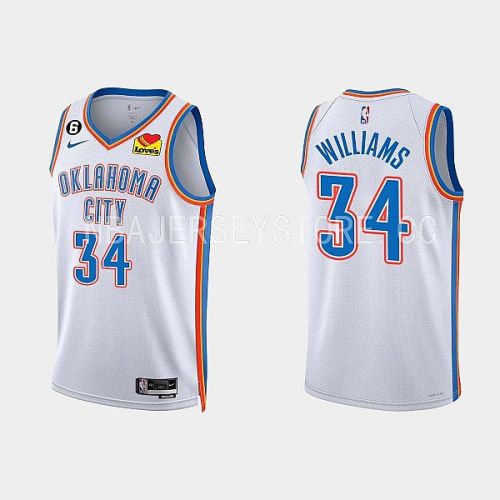 Oklahoma City Thunder Kenrich Williams 34 2022-23 Association Edition White Men Jersey Swingman