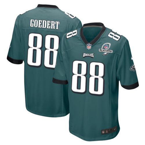 Dallas Goedert 88 Philadelphia Eagles 2023 Playoffs Patch Game Men Jersey - Midnight Green