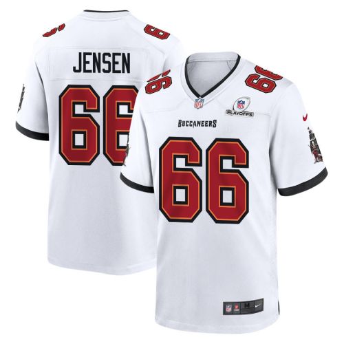 Ryan Jensen 66 Tampa Bay Buccaneers 2023 Playoffs Patch Game Men Jersey - White