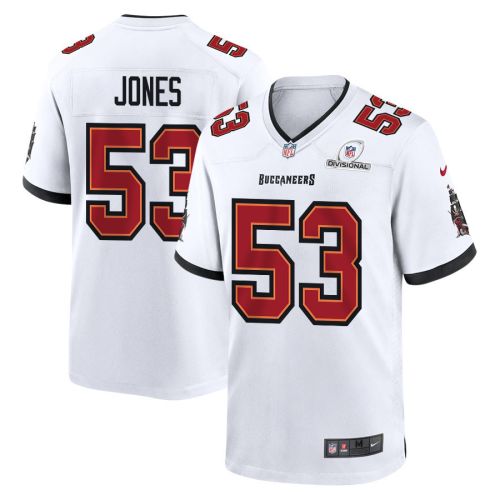 Vi Jones 53 Tampa Bay Buccaneers 2024 Divisional Patch Game Men Jersey - White