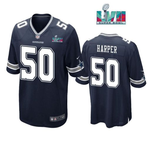 Devin Harper 50 Dallas Cowboys Super Bowl LVII Super Bowl LVII Navy Men Game Jersey