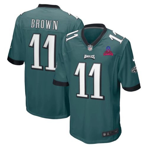 A.J. Brown 11 Philadelphia Eagles 2024 Pro Bowl Patch Game Men Jersey - Midnight Green