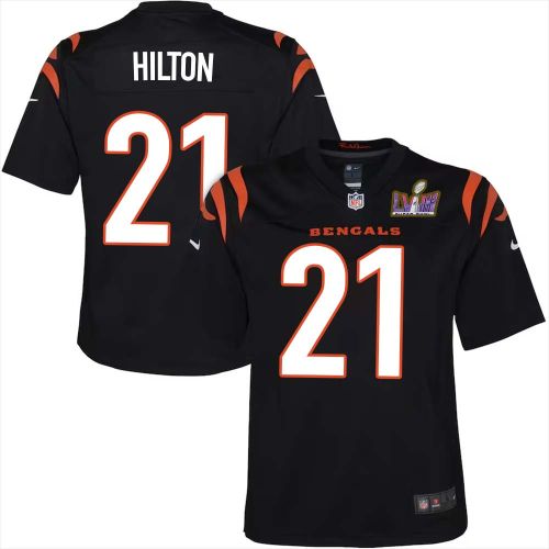 Mike Hilton 21 Cincinnati Bengals Super Bowl LVIII YOUTH Home Limited Jersey - Black