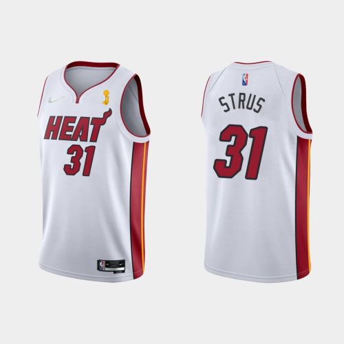 Miami Heat 31 Max Strus Champions Cup 2023 Patch White Jersey