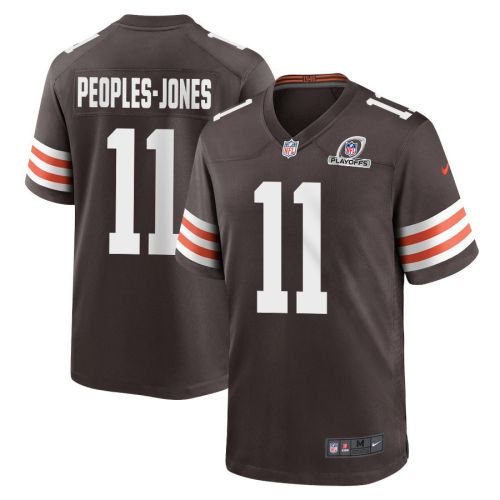 Donovan Peoples-Jones 11 Cleveland Browns 2023 Playoffs Patch Game Men Jersey - Brown