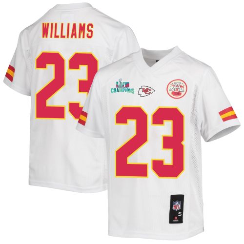 Joshua Williams 23 Kansas City Chiefs Super Bowl LVII Champions Youth Game Jersey - White