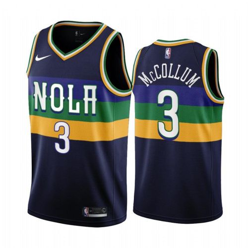 New Orleans Pelicans C.J. McCollum 3 2022-23 City Edition Navy Jersey - Men Jersey