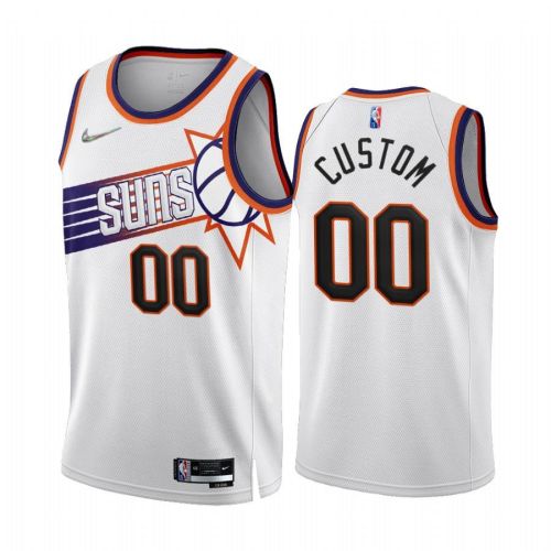 Custom Phoenix Suns 2022-23 White 00 Association Edition Jersey 75th - Men