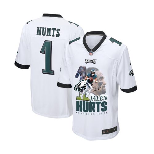 Jalen Hurts 1 Philadelphia Eagles Brilliance Game YOUTH Jersey - White