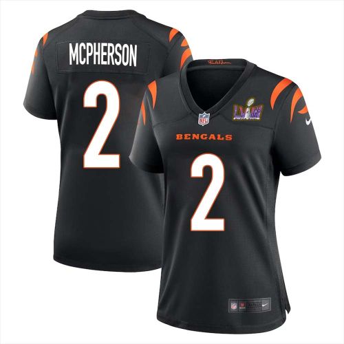 Evan McPherson 2 Cincinnati Bengals Super Bowl LVIII Women Home Limited Jersey - Black