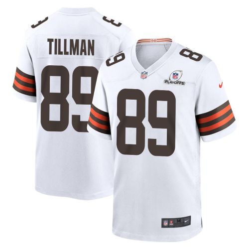 Cedric Tillman 89 Cleveland Browns 2023 Playoffs Patch Game Men Jersey - White