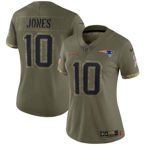 Mac Jones New England Patriots Women's 2022 Salute To Service Limited Jersey - Olive